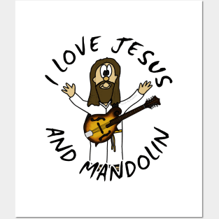 I Love Jesus And Mandolin Christian Worship Funny Posters and Art